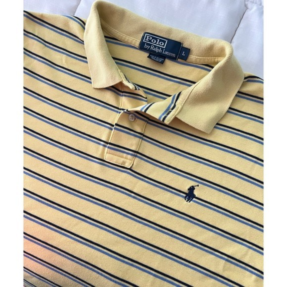 Polo Ralph Lauren‎ Yellow Striped Polo Shirt Large